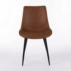 Homy Casa Chaises de salle à manger en similicuir, lot de 4 avec pieds en métal, marron