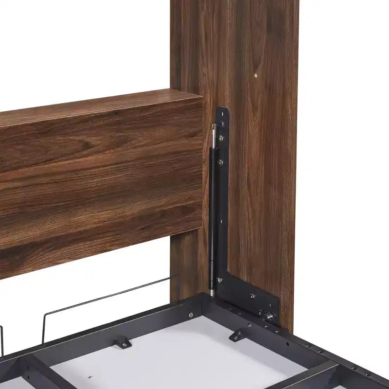 Lit escamotable double/complet en bois avec armoire, armoire lit escamotable murale pliable avec étagères de rangement pour chambre d'amis