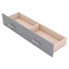 Lit escamotable Queen/Full avec armoire de rangement, Cadre de lit plateforme en bois avec étagères et tiroirs