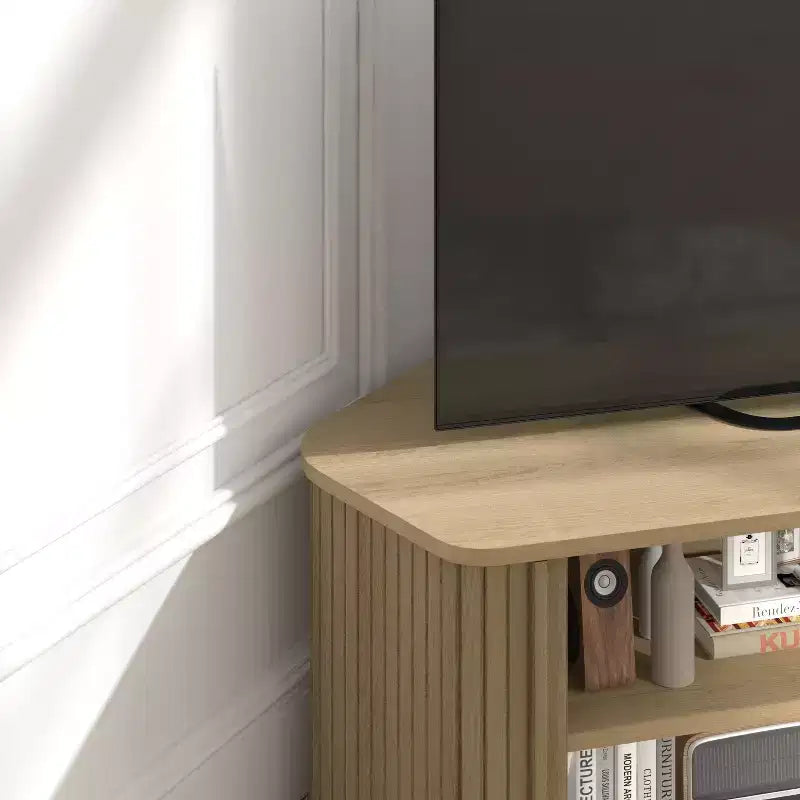 Meuble TV d'angle Galano avec portes cannelées 43,3 L 20,0 P 14,8 H