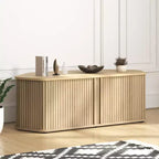Meuble TV d'angle Galano avec portes cannelées 43,3 L 20,0 P 14,8 H