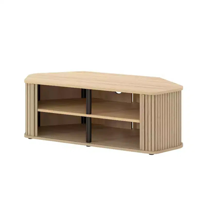Meuble TV d'angle Galano avec portes cannelées 43,3 L 20,0 P 14,8 H