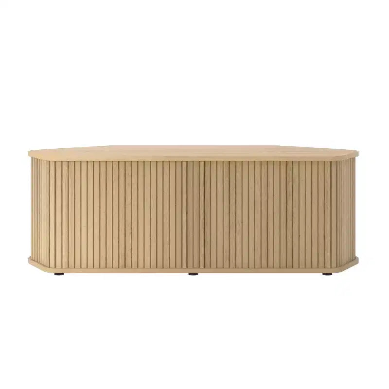 Meuble TV d'angle Galano avec portes cannelées 43,3 L 20,0 P 14,8 H