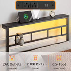 Cadre de lit simple avec station de recharge et lumières LED, lit plateforme en métal, tête de lit de rangement, silencieux, sans sommier tapissier, noir, lit d'appoint robuste