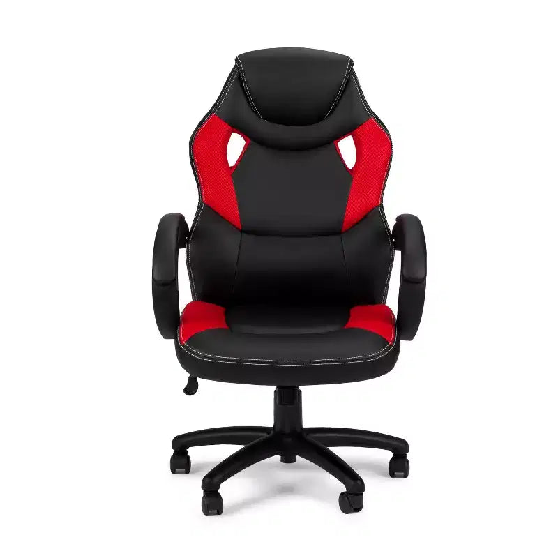 Chaise de bureau pivotante HomeStock de 96,5 cm de hauteur réglable en similicuir noir