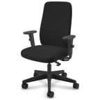 HomeStock Chaise de bureau en similicuir noir réglable en hauteur de 84 cm avec roulettes