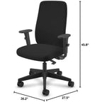 HomeStock Chaise de bureau en similicuir noir réglable en hauteur de 84 cm avec roulettes
