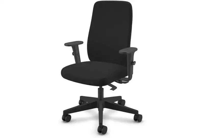 HomeStock Chaise de bureau en similicuir noir réglable en hauteur de 84 cm avec roulettes