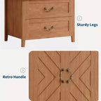 Armoire penderie en V avec 2 portes et 2 tiroirs, 180,5 cm, Armoire de rangement haute en bois de style rustique pour chambre à coucher avec tringle de suspension, Grande capacité