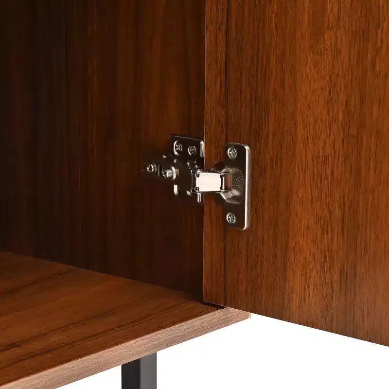 GDFStudio Pina Armoire de rangement moderne en bois de style Mid-Century de 150 cm avec 4 portes et 8 compartiments