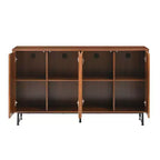 GDFStudio Pina Armoire de rangement moderne en bois de style Mid-Century de 150 cm avec 4 portes et 8 compartiments