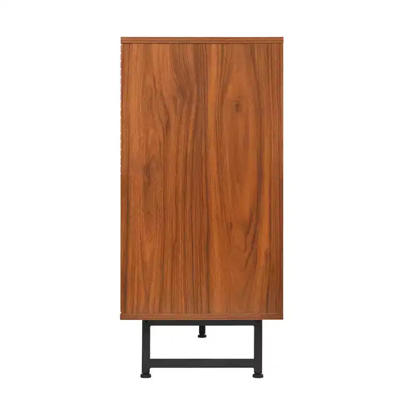 GDFStudio Pina Armoire de rangement moderne en bois de style Mid-Century de 150 cm avec 4 portes et 8 compartiments
