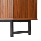 GDFStudio Pina Armoire de rangement moderne en bois de style Mid-Century de 150 cm avec 4 portes et 8 compartiments