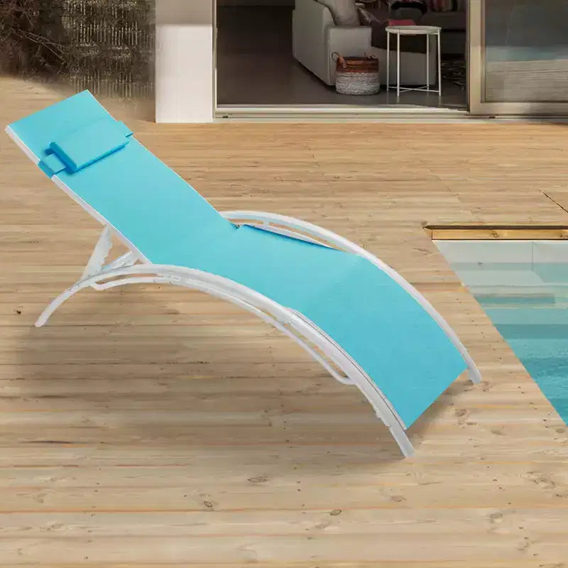 COZONY Lot de 2 chaises longues de patio, chaises inclinables d'extérieur avec dossier réglable en maille textilène pour piscine, balcon et jardin