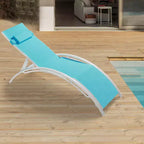 COZONY Lot de 2 chaises longues de patio, chaises inclinables d'extérieur avec dossier réglable en maille textilène pour piscine, balcon et jardin