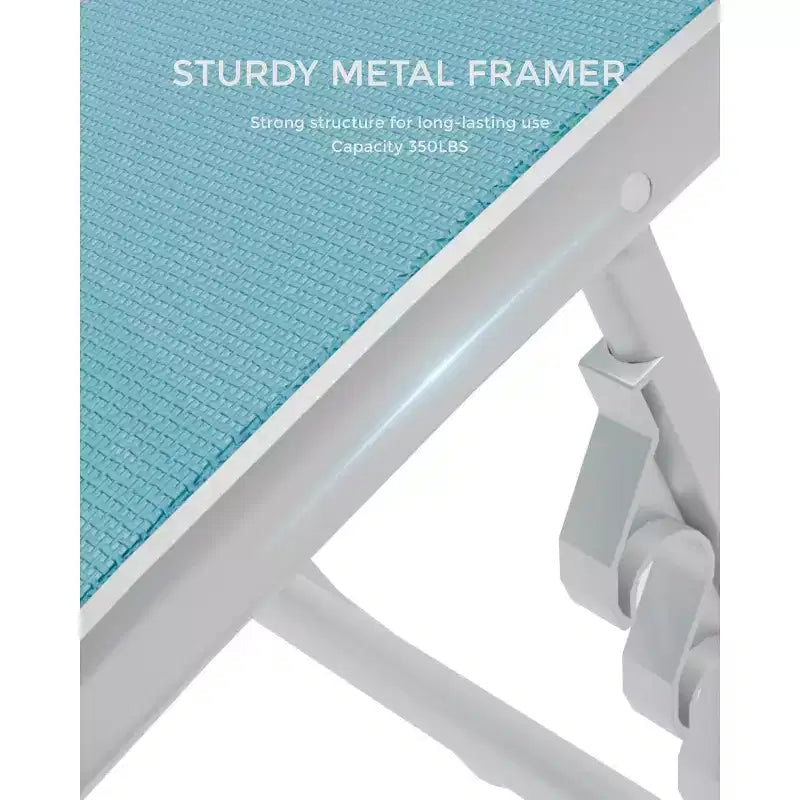 COZONY Lot de 2 chaises longues de patio, chaises inclinables d'extérieur avec dossier réglable en maille textilène pour piscine, balcon et jardin