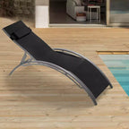 COZONY Lot de 2 chaises longues de patio, chaises inclinables d'extérieur avec dossier réglable en maille textilène pour piscine, balcon et jardin