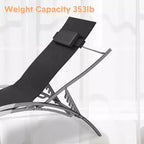 COZONY Lot de 2 chaises longues de patio, chaises inclinables d'extérieur avec dossier réglable en maille textilène pour piscine, balcon et jardin