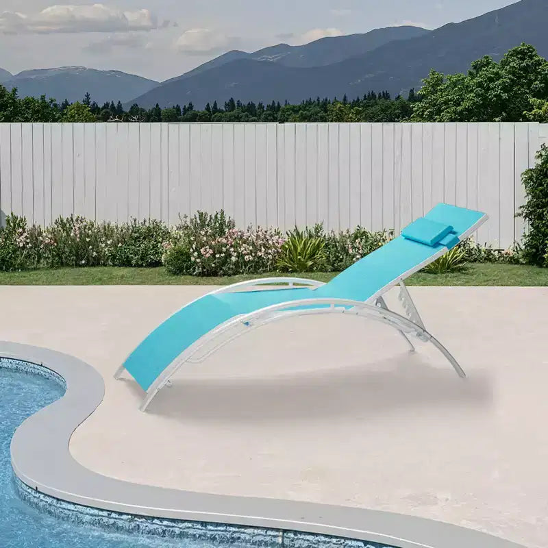 COZONY Lot de 2 chaises longues de patio, chaises inclinables d'extérieur avec dossier réglable en maille textilène pour piscine, balcon et jardin