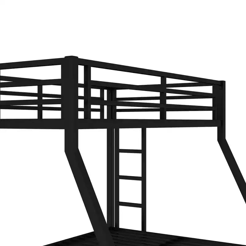 Bellemave Lit Superposé en Métal Jumeau sur Double pour Adolescents et Adultes, Gain de Place, Silencieux, Rangement Sous Le Lit, Barrières de Sécurité, Montage Facile