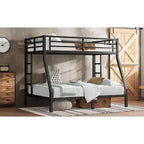 Bellemave Lit Superposé en Métal Jumeau sur Double pour Adolescents et Adultes, Gain de Place, Silencieux, Rangement Sous Le Lit, Barrières de Sécurité, Montage Facile
