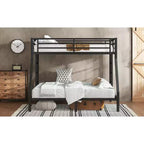 Bellemave Lit Superposé en Métal Jumeau sur Double pour Adolescents et Adultes, Gain de Place, Silencieux, Rangement Sous Le Lit, Barrières de Sécurité, Montage Facile