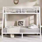 Bellemave Lit Superposé en Métal Jumeau sur Double pour Adolescents et Adultes, Gain de Place, Silencieux, Rangement Sous Le Lit, Barrières de Sécurité, Montage Facile