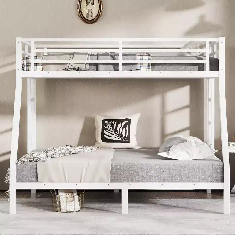 Bellemave Lit Superposé en Métal Jumeau sur Double pour Adolescents et Adultes, Gain de Place, Silencieux, Rangement Sous Le Lit, Barrières de Sécurité, Montage Facile