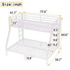 Bellemave Lit Superposé en Métal Jumeau sur Double pour Adolescents et Adultes, Gain de Place, Silencieux, Rangement Sous Le Lit, Barrières de Sécurité, Montage Facile