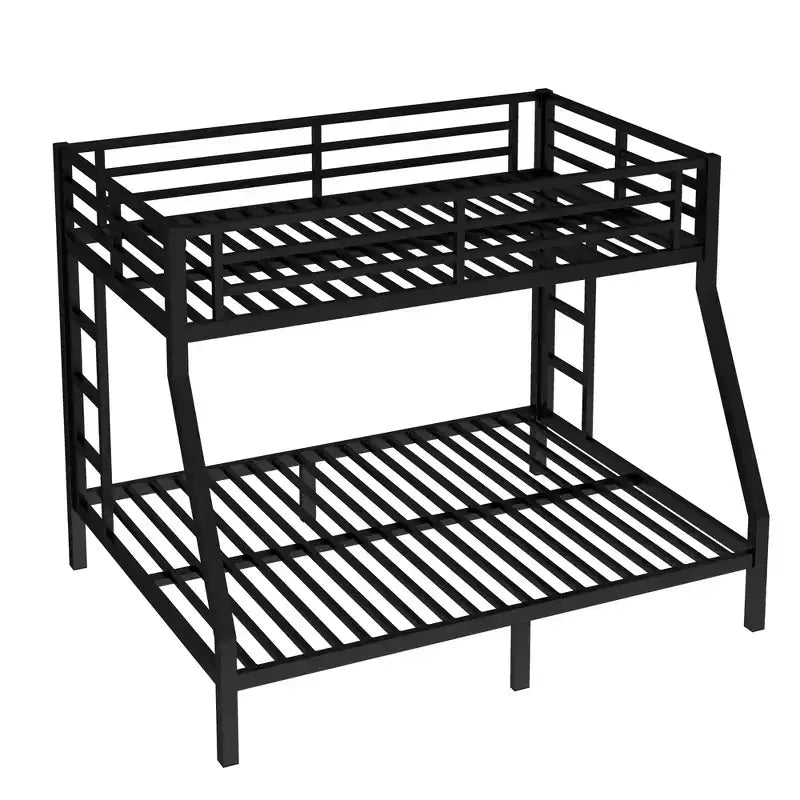 Bellemave Lit Superposé en Métal Jumeau sur Double pour Adolescents et Adultes, Gain de Place, Silencieux, Rangement Sous Le Lit, Barrières de Sécurité, Montage Facile
