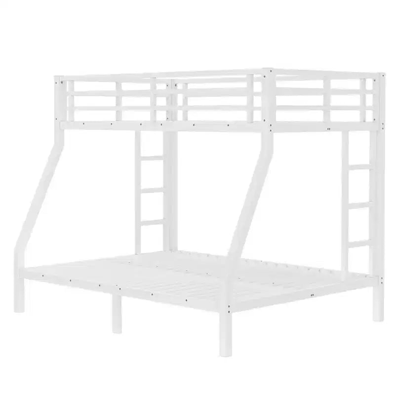 Bellemave Lit Superposé en Métal Jumeau sur Double pour Adolescents et Adultes, Gain de Place, Silencieux, Rangement Sous Le Lit, Barrières de Sécurité, Montage Facile