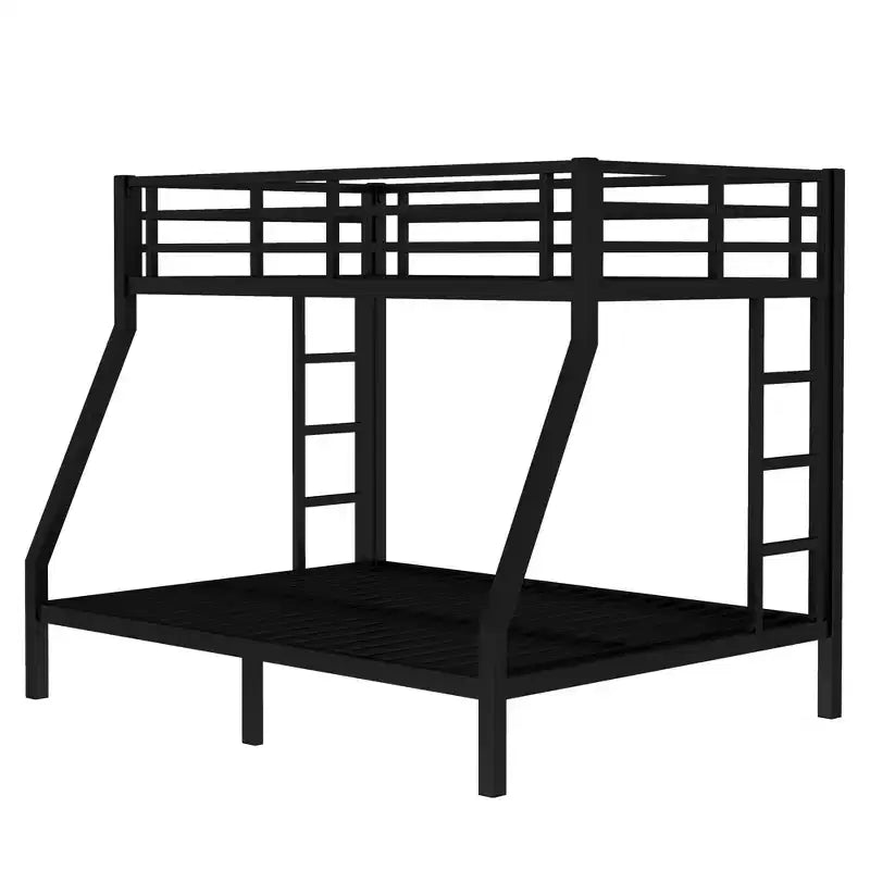 Bellemave Lit Superposé en Métal Jumeau sur Double pour Adolescents et Adultes, Gain de Place, Silencieux, Rangement Sous Le Lit, Barrières de Sécurité, Montage Facile