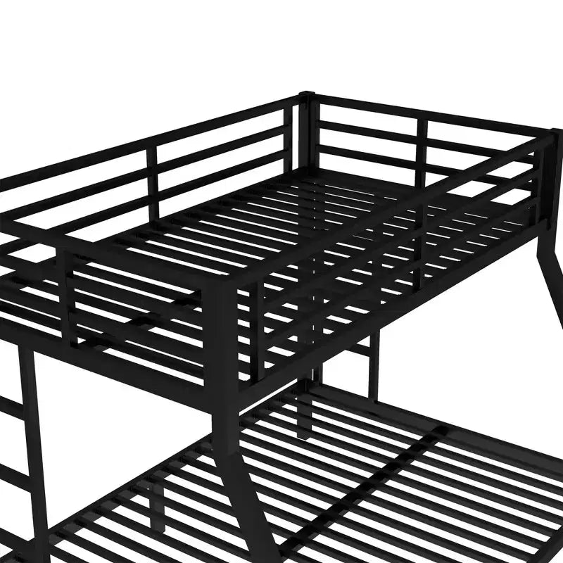 Bellemave Lit Superposé en Métal Jumeau sur Double pour Adolescents et Adultes, Gain de Place, Silencieux, Rangement Sous Le Lit, Barrières de Sécurité, Montage Facile