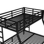 Bellemave Lit Superposé en Métal Jumeau sur Double pour Adolescents et Adultes, Gain de Place, Silencieux, Rangement Sous Le Lit, Barrières de Sécurité, Montage Facile