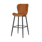 VECELO Lot de 2/4 tabourets de bar en similicuir avec pieds en métal et repose-pieds, hauteur de comptoir, marron