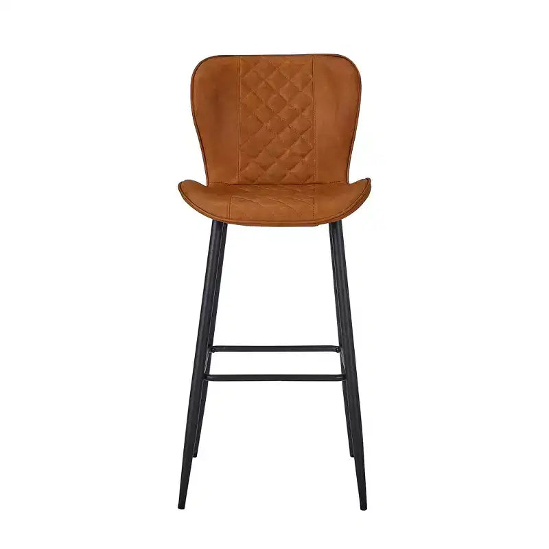 VECELO Lot de 2/4 tabourets de bar en similicuir avec pieds en métal et repose-pieds, hauteur de comptoir, marron