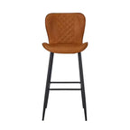 VECELO Lot de 2/4 tabourets de bar en similicuir avec pieds en métal et repose-pieds, hauteur de comptoir, marron