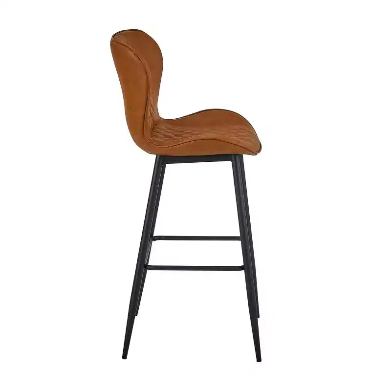VECELO Lot de 2/4 tabourets de bar en similicuir avec pieds en métal et repose-pieds, hauteur de comptoir, marron