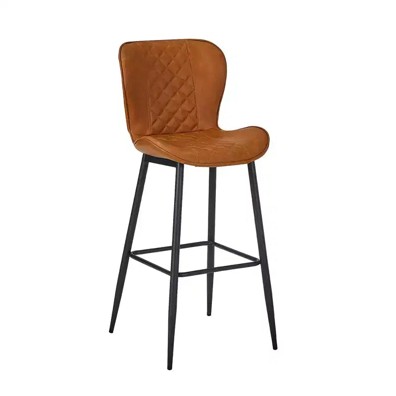 VECELO Lot de 2/4 tabourets de bar en similicuir avec pieds en métal et repose-pieds, hauteur de comptoir, marron