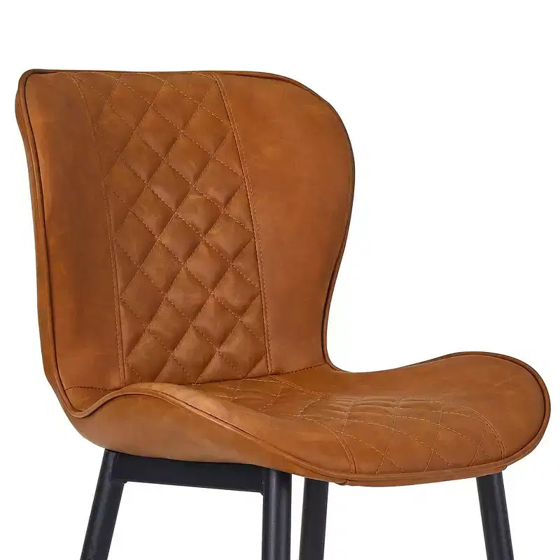 VECELO Lot de 2/4 tabourets de bar en similicuir avec pieds en métal et repose-pieds, hauteur de comptoir, marron