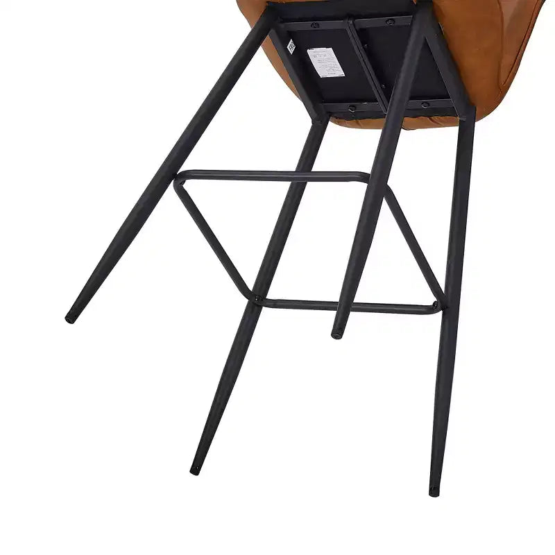 VECELO Lot de 2/4 tabourets de bar en similicuir avec pieds en métal et repose-pieds, hauteur de comptoir, marron