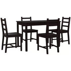 Ensemble table à manger 5 pièces de style moderne Okak et chaises à dossier plat pour cuisine, salle à manger, ensemble dinette vintage avec cadre en bois massif
