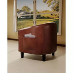Fauteuil barillet d'appoint en similicuir GustoWave avec assise moelleuse, fauteuil à dossier en U pour salon, chambre ou bureau