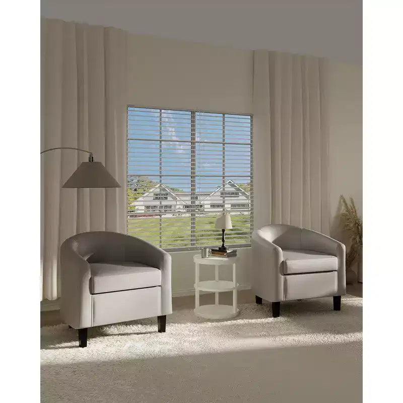 Fauteuil barillet d'appoint en similicuir GustoWave avec assise moelleuse, fauteuil à dossier en U pour salon, chambre ou bureau