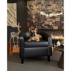 Fauteuil barillet d'appoint en similicuir GustoWave avec assise moelleuse, fauteuil à dossier en U pour salon, chambre ou bureau