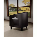 Fauteuil barillet d'appoint en similicuir GustoWave avec assise moelleuse, fauteuil à dossier en U pour salon, chambre ou bureau