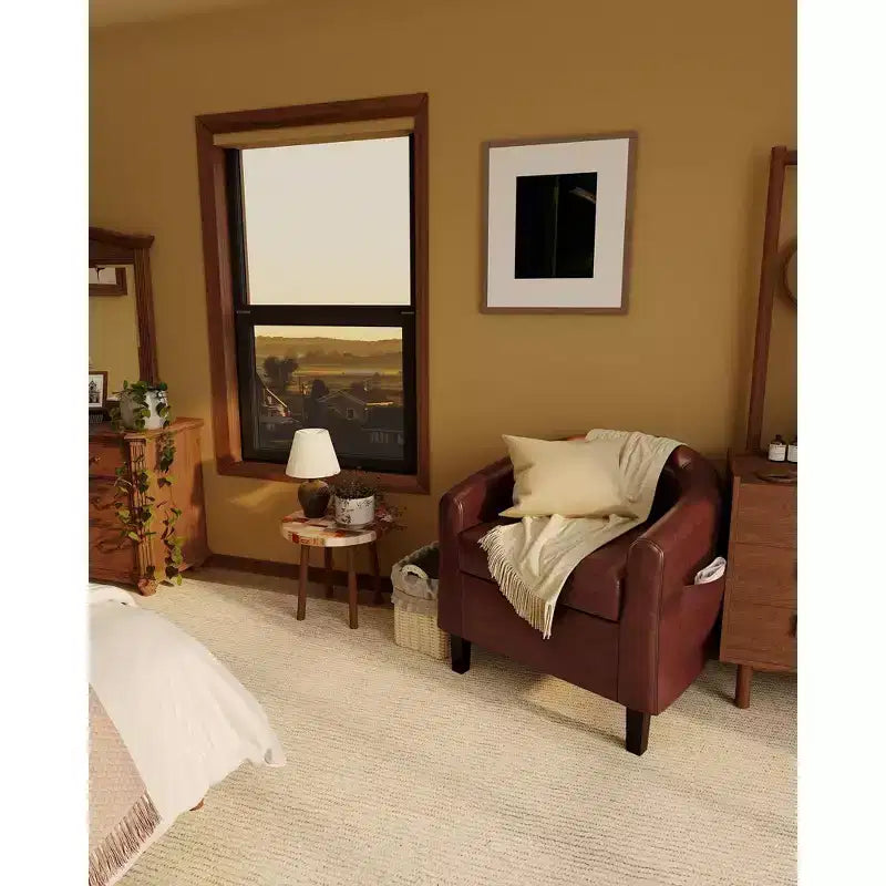 Fauteuil barillet d'appoint en similicuir GustoWave avec assise moelleuse, fauteuil à dossier en U pour salon, chambre ou bureau