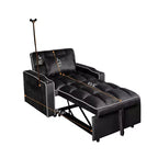 MAYEERTY Canapé-Lit Convertible 2-en-1 avec Lit Gigogne, Canapé Double Moderne, Lit Ajustable pour Salon, Noir