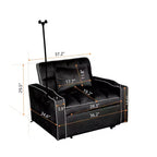 MAYEERTY Canapé-Lit Convertible 2-en-1 avec Lit Gigogne, Canapé Double Moderne, Lit Ajustable pour Salon, Noir