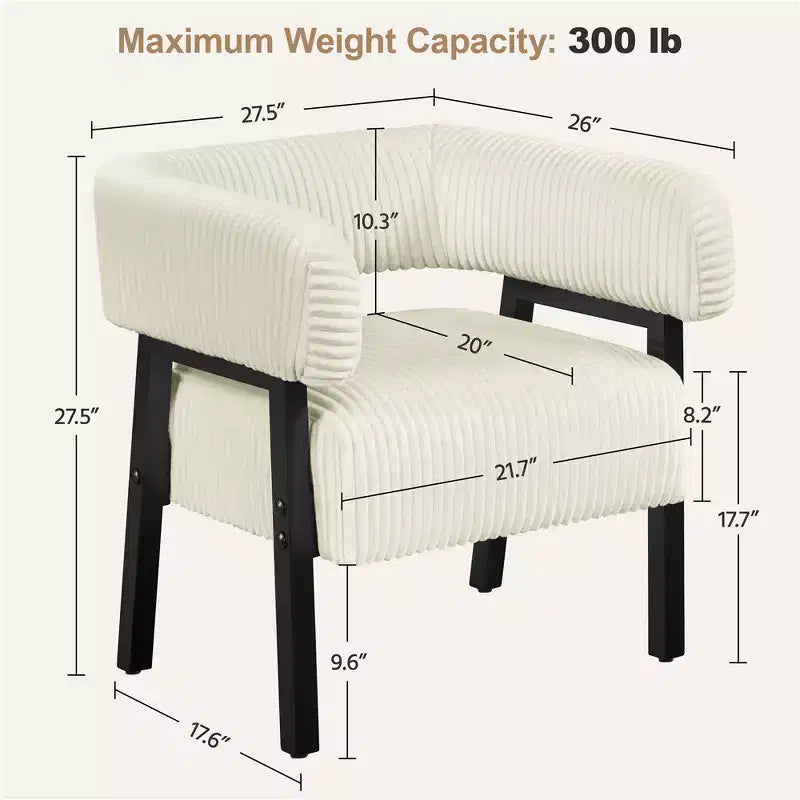 Yaheetech Lot de 2 fauteuils d'appoint ronds en velours côtelé avec pieds en bois massif, assise à ressorts ensachés pour salon, chambre